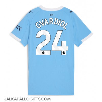 Manchester City Josko Gvardiol #24 Kotipaita Naiset 2025-26 Lyhythihainen Manchester City Josko Gvardiol #24 Kotipaita Naiset 2025-26 Lyhythihainen